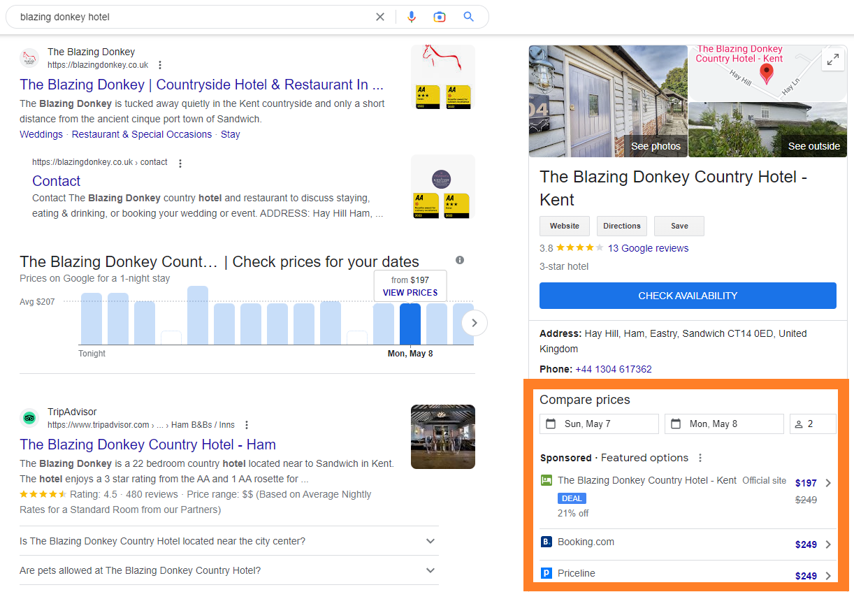 hotel comparison website