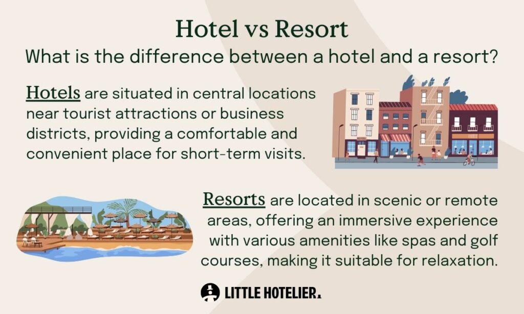 difference between a hotel and a resort