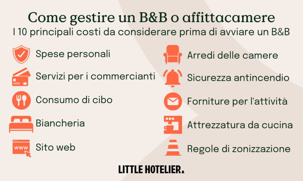 gestire un bed and breakfast o affittacamere