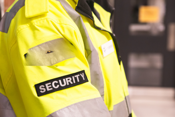 guard ensuring hotel security
